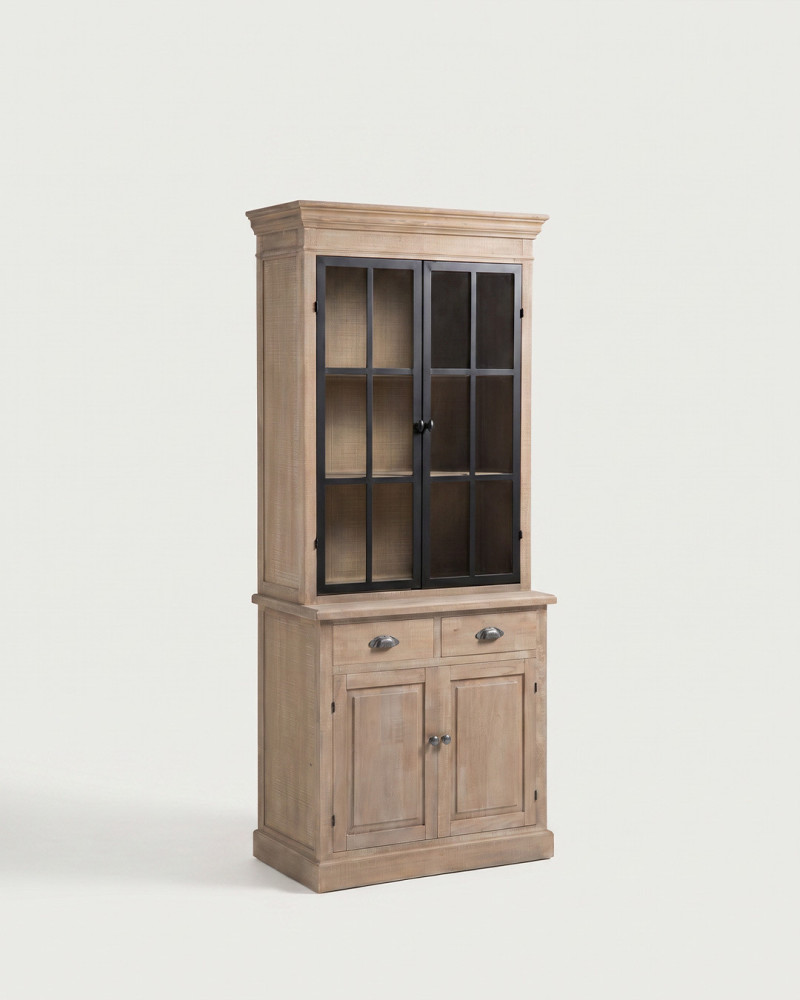 Vitrina en madera de pino AUDREY vista 3/4
