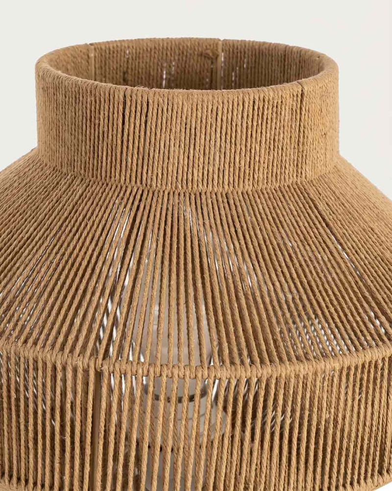 Lámpara mesa natural cuerda papel ALMERA vista ampliada zoom en cuerda