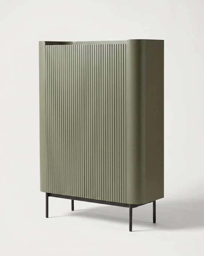 Mueble auxiliar INKU verde vista 3/4