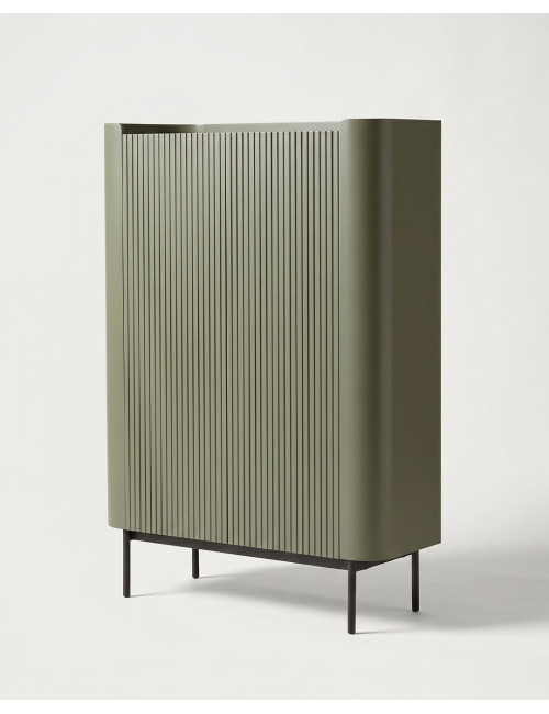 Mueble auxiliar INKU verde vista 3/4