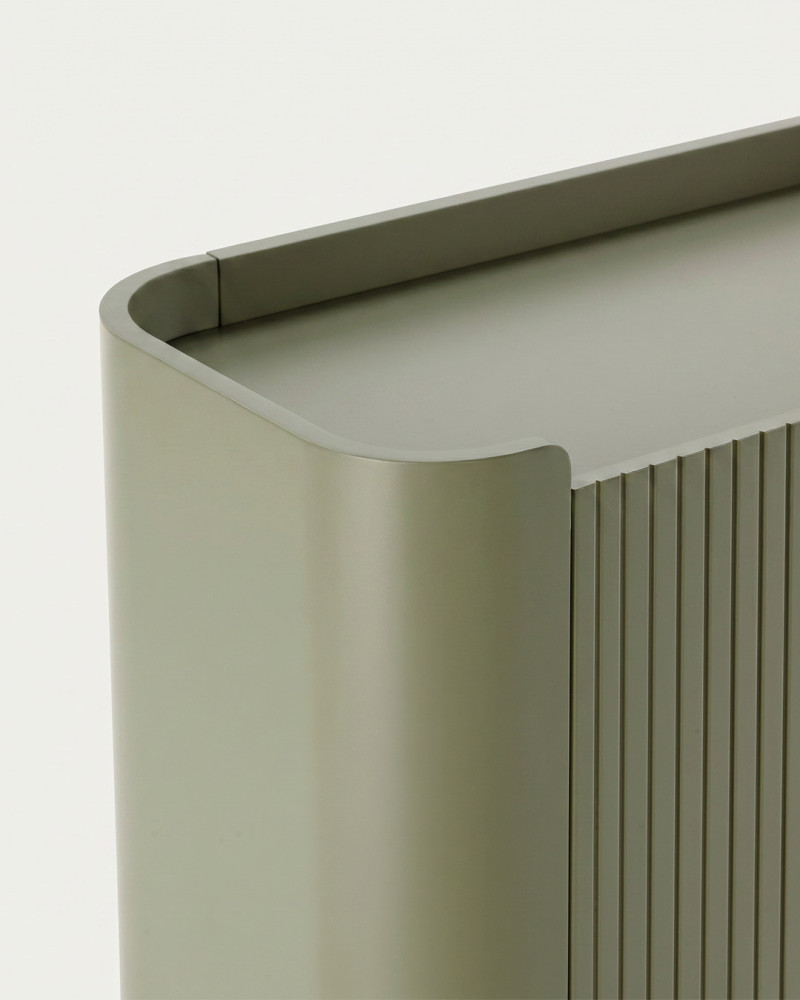 Mueble auxiliar INKU verde vista de detalle de la parte superior del mueble