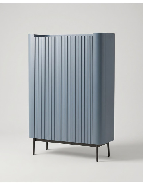 Mueble auxiliar INKU azul vista 3/4