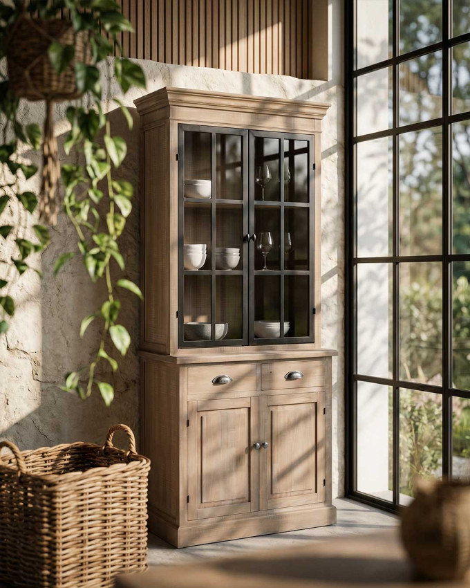 Vitrina en madera de pino AUDREY