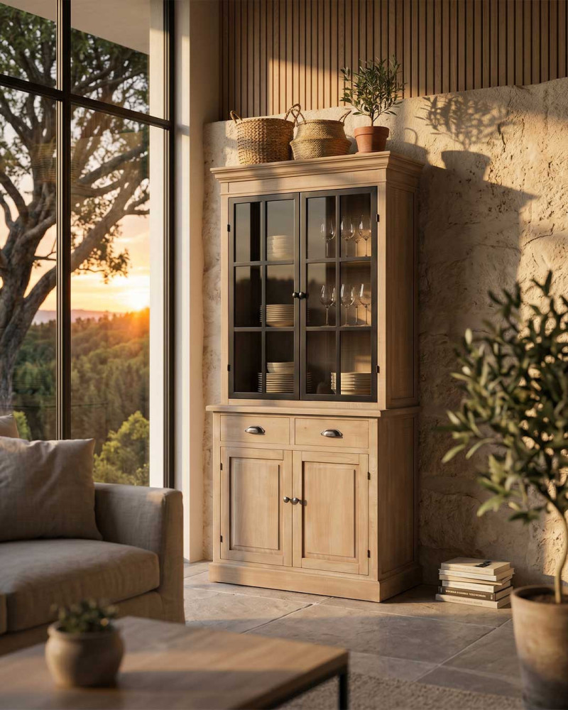 Vitrina en madera de pino AUDREY vista de ambiente 2