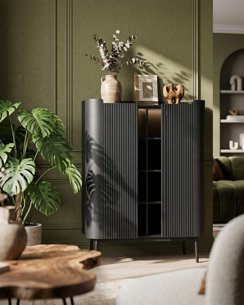 Mueble auxiliar INKU vista decorada frontal