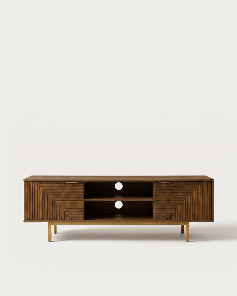 Mueble tv madera mango SANTORINI frente