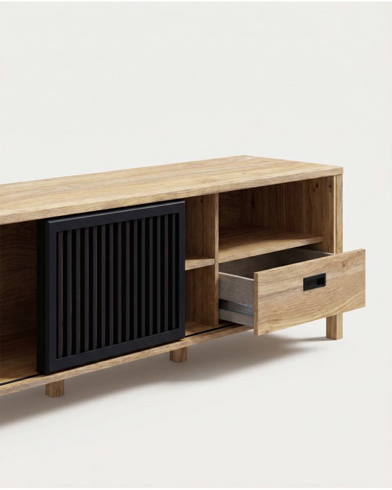 Mueble TV con patas GLIARI cajón abierto