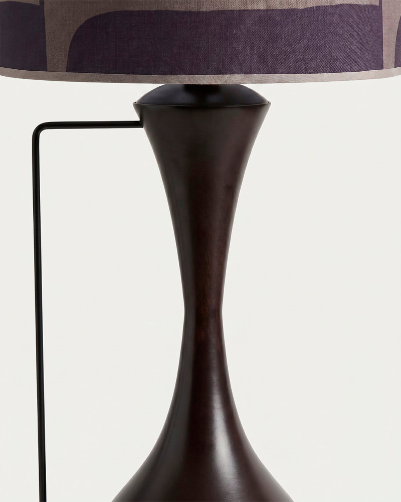 Lámpara mesa marrón metal LUMOR zoom en mango