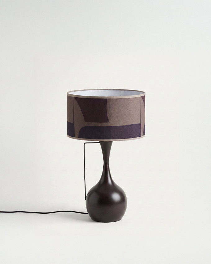 Lámpara de mesa marrón metal LUMOR