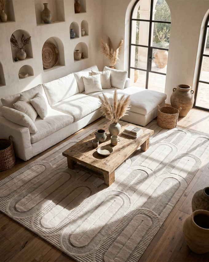 Alfombra crema gris NIUMA