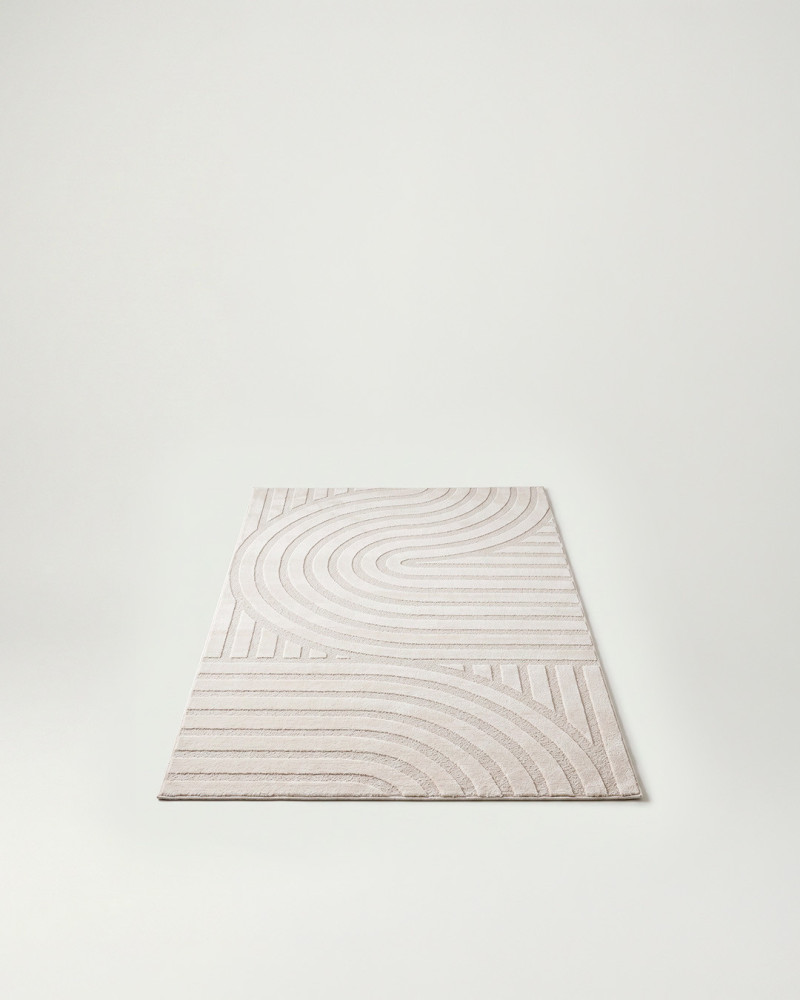 Alfombra crema RINA alzado