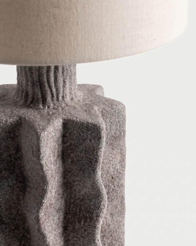 Lámpara de mesa cerámica marrón RIVORA