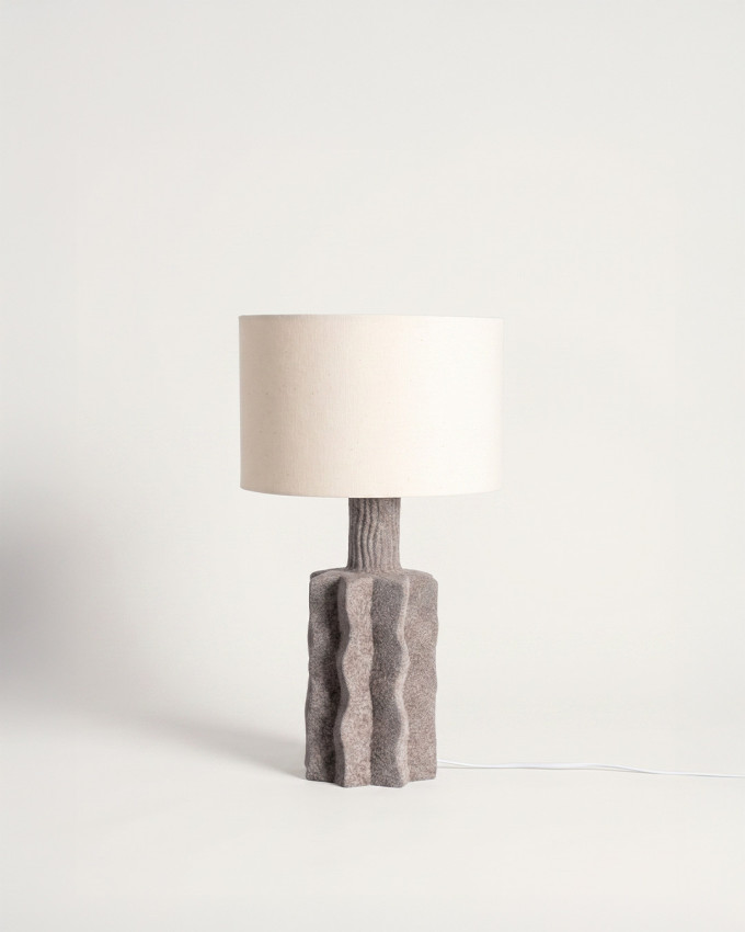 Lámpara de mesa cerámica marrón RIVORA