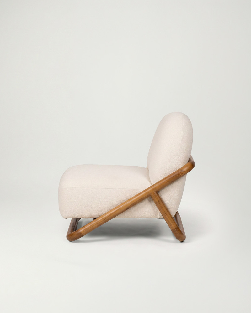 Sillón natural tejido madera TAVORA costado