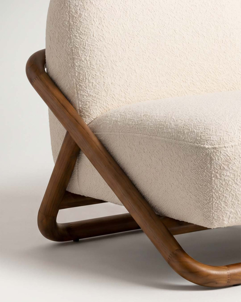 Sillón natural tejido madera TAVORA detalle