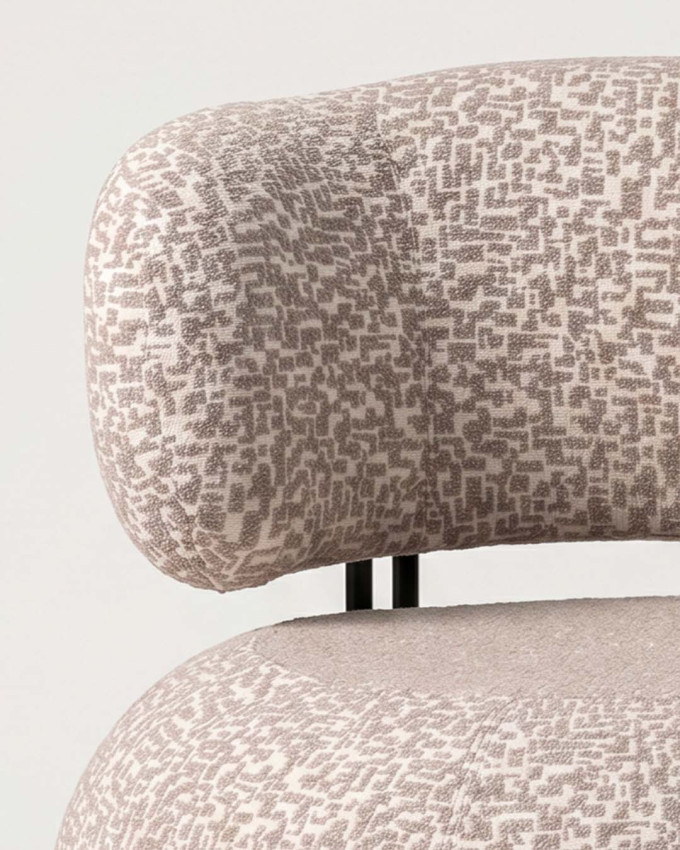 Sillon beige tejido metal NOLVEN