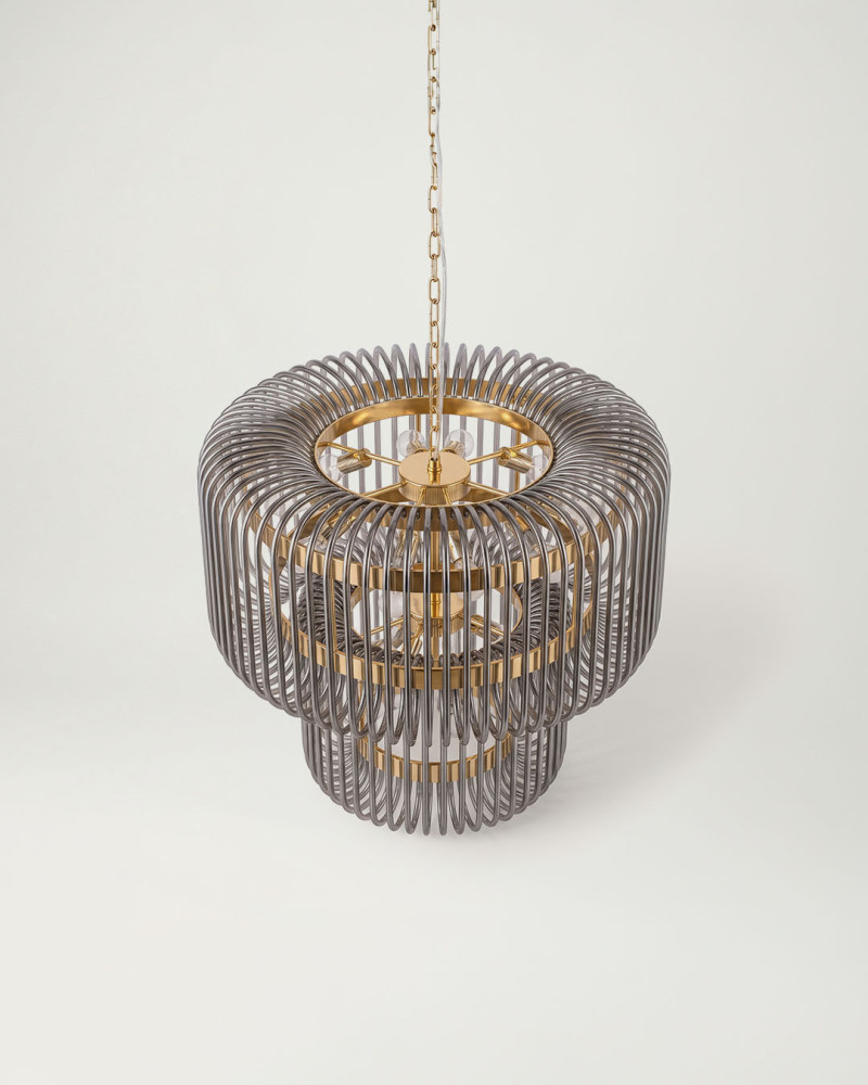 Lampara Techo Oro Gris Cristal AURENO | Rey Home