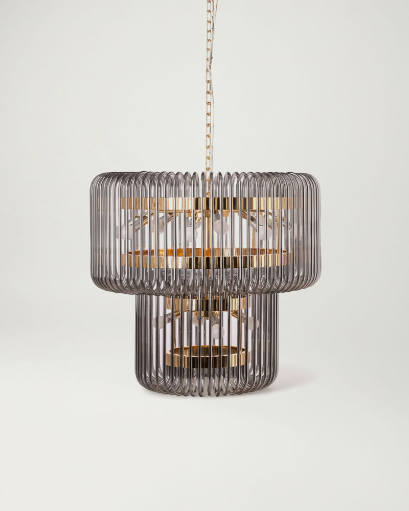 Lampara Techo Oro Gris Cristal AURENO | Rey Home