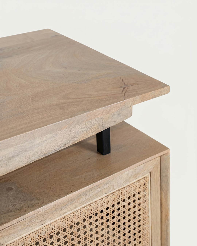 Mueble TV AMIRA vista de detalle de la parte superior de la esquina