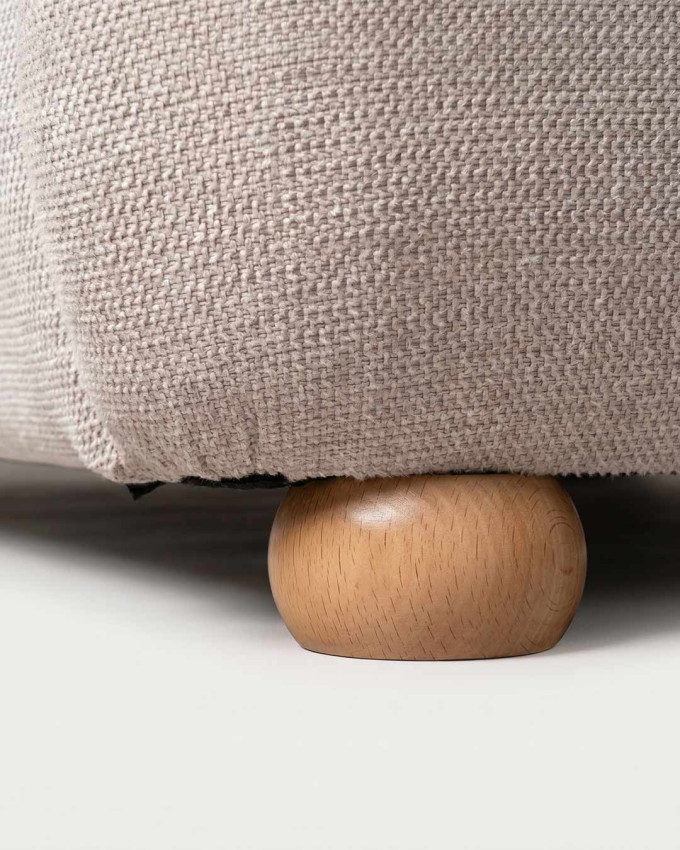 Cama tapizada en tejido beige CARVEN