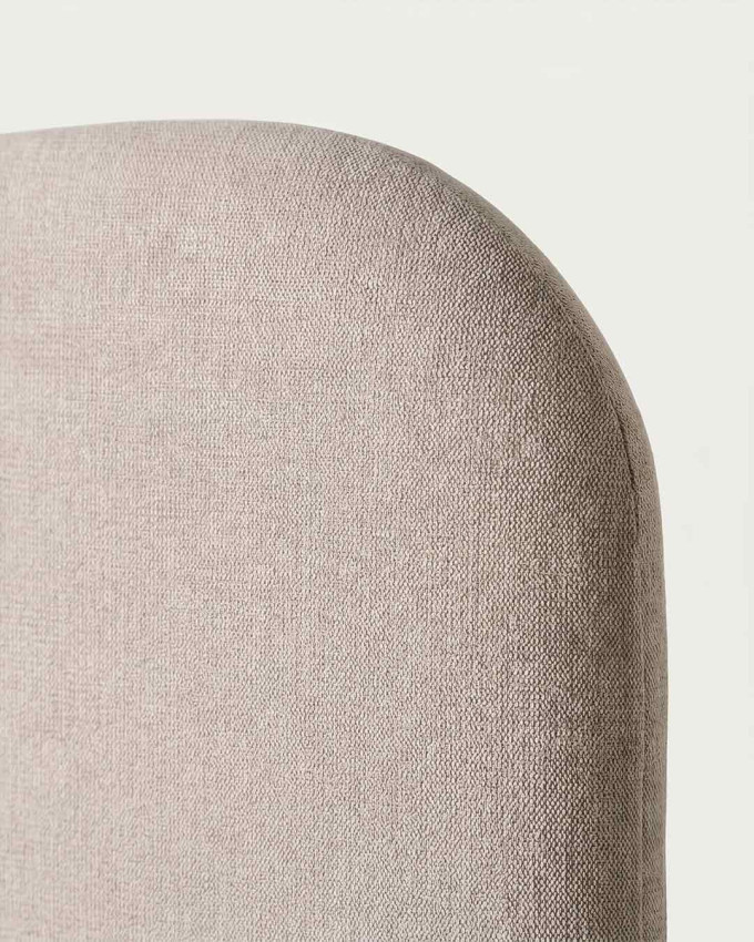 Cama tapizada en tejido beige CARVEN