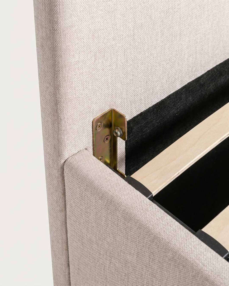 Cama Tapizada Beige CARVEN | Rey Home