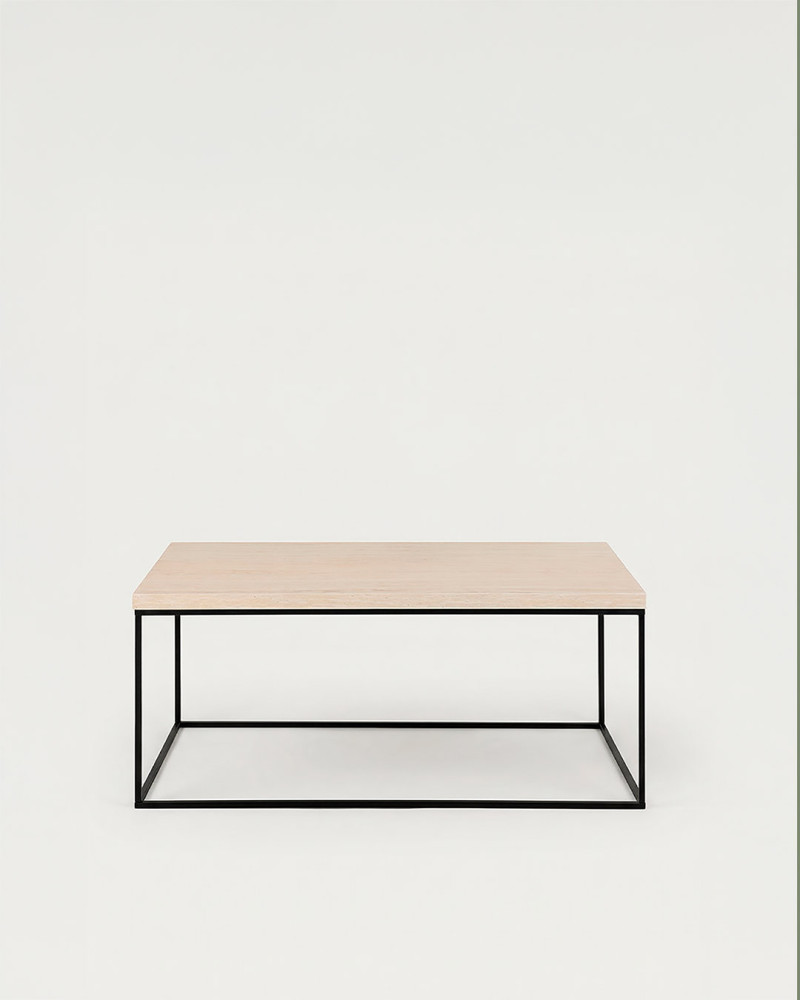 Mesa de centro KOA | Rectangular, estilo industrial con sobre efecto piedra