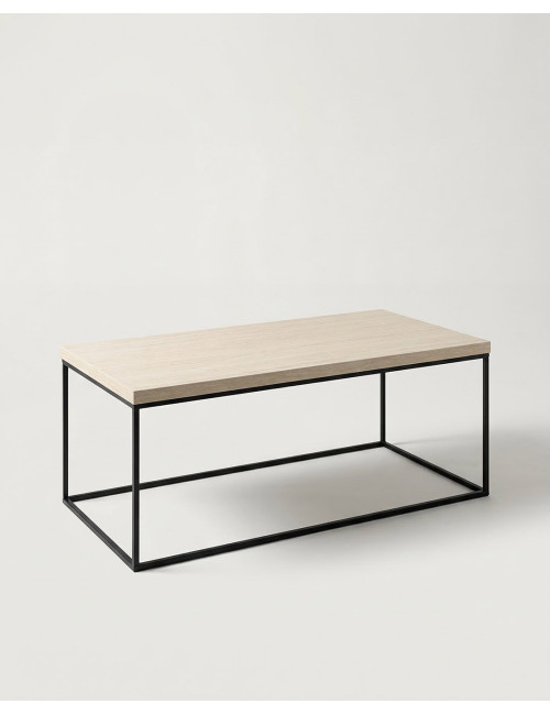 Mesa de centro KOA | Rectangular, estilo industrial con sobre efecto piedra