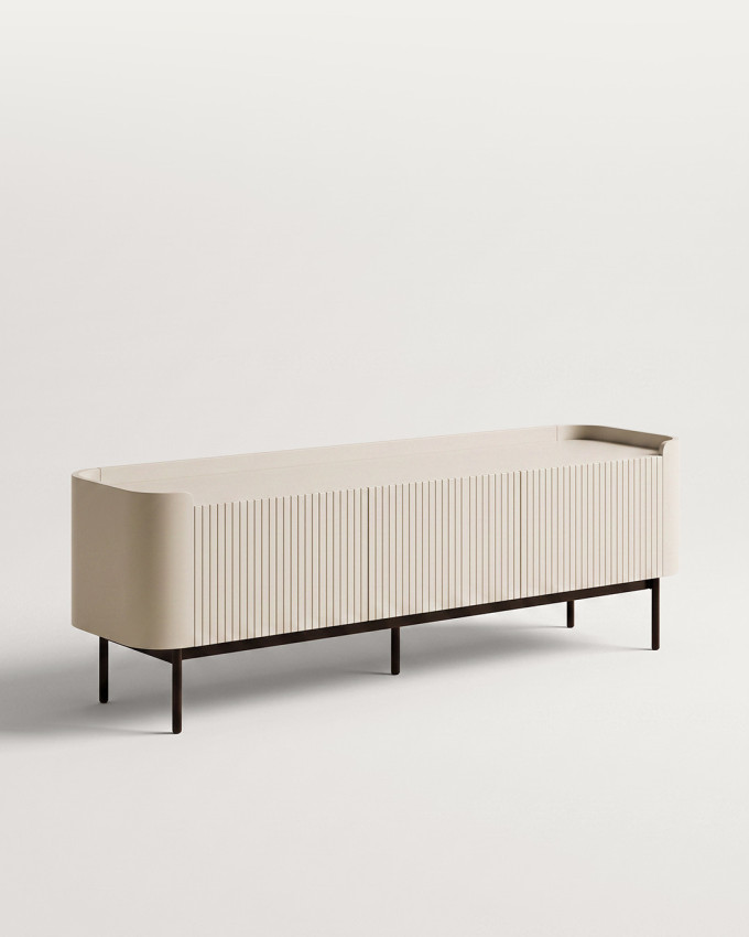 Mueble TV SEALA vista 3/4 crema