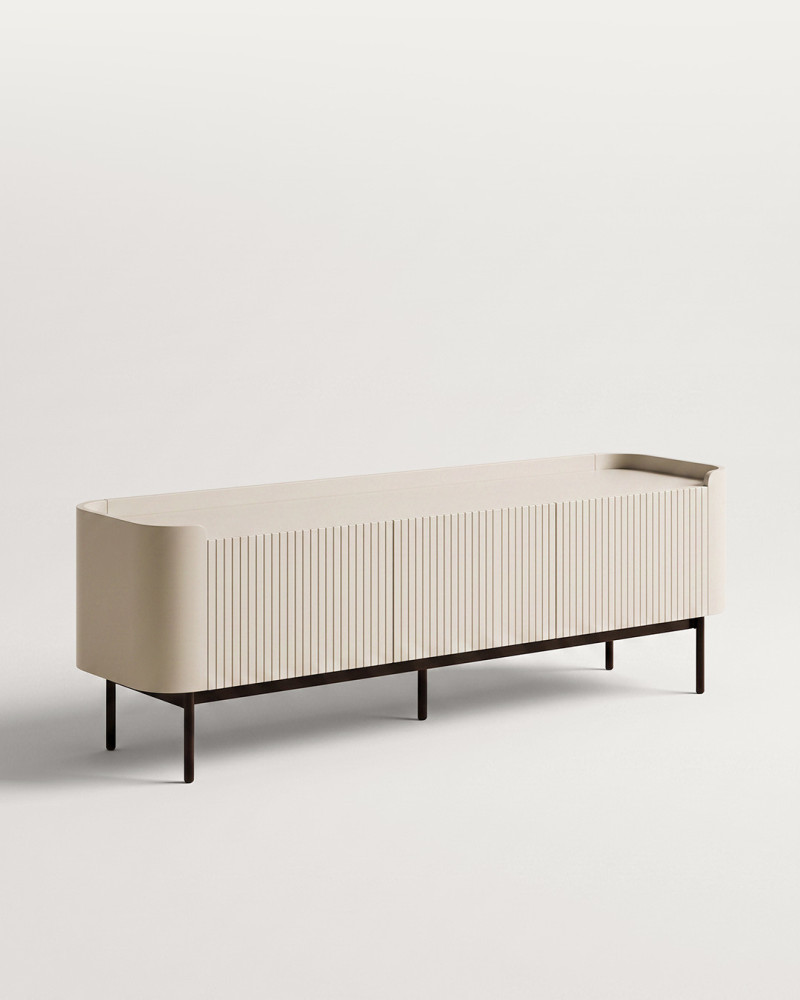 Mueble TV SEALA vista 3/4 crema