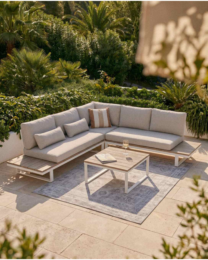 Set modular rinconera y mesita de exterior NALOR