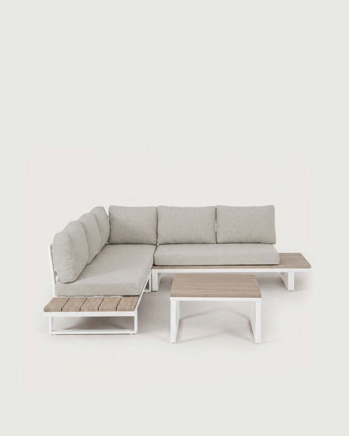 Set modular rinconera y mesita de exterior NALOR