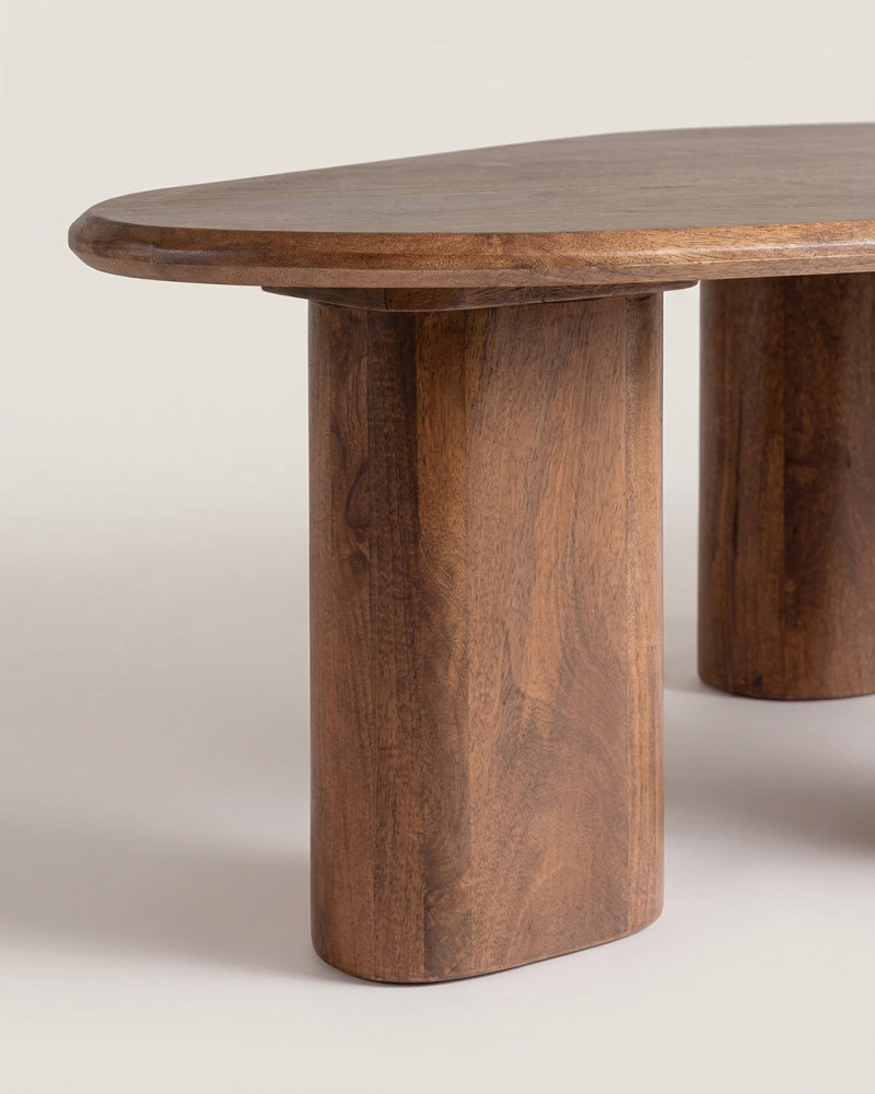 Mesa de centro de madera maciza | Diseño orgánico y elegante | mueblesrey.com