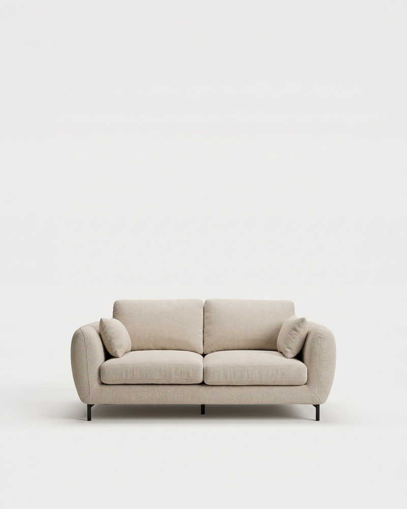 Sofá tapizado crema VALTOR-frente beige