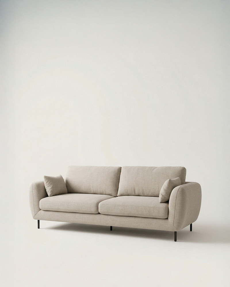Sofá tapizado crema VALTOR-lado beige