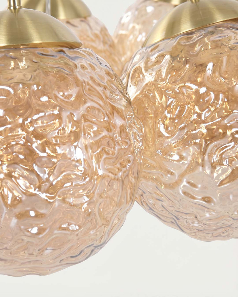 Lámpara techo dorada cristal DALNOR detalle bola
