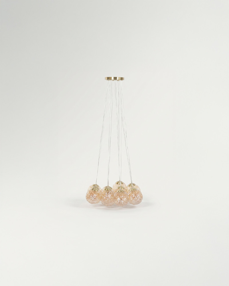 Lámpara techo dorada cristal DALNOR | Rey Home