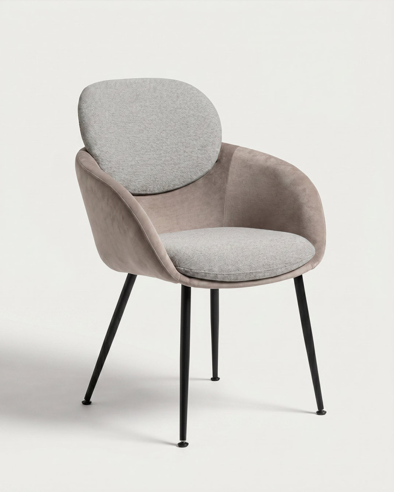 Silla MALTA vista 3/4 gris