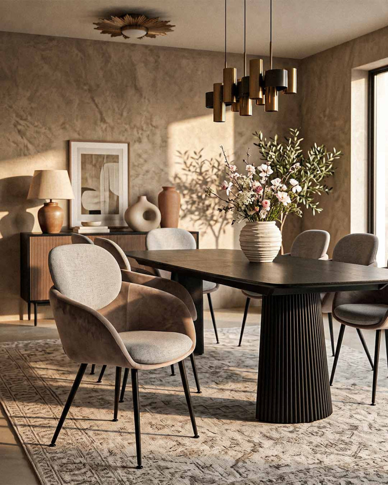 Silla MALTA vista decorada gris