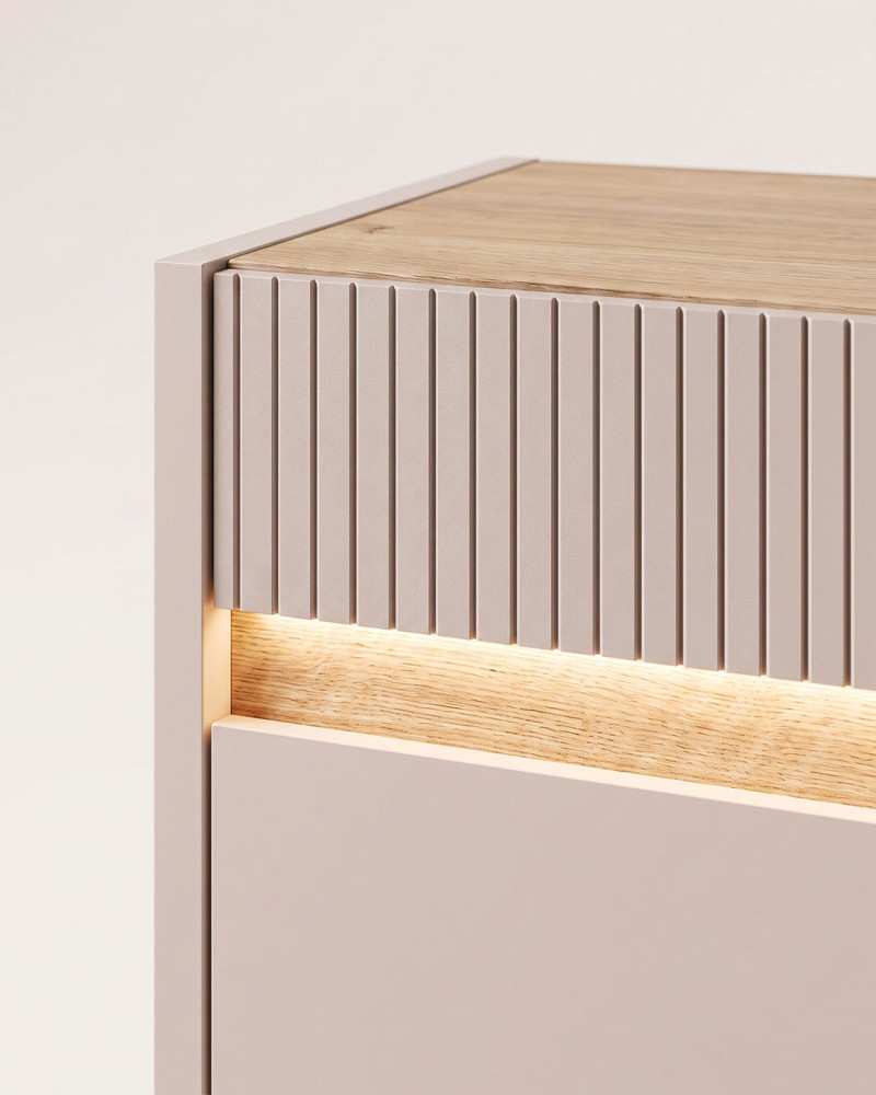 Mueble TV con luces led integradas OSLO vista de detalle de los led incorporados