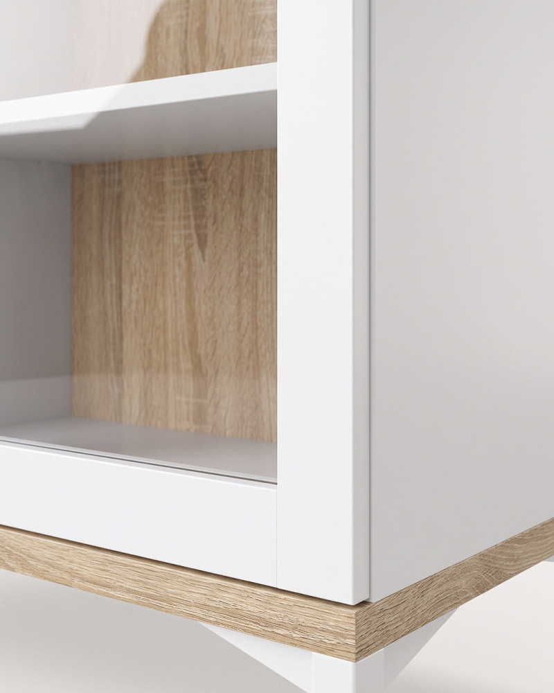 Vitrina 2 puertas REMO blanco detalle