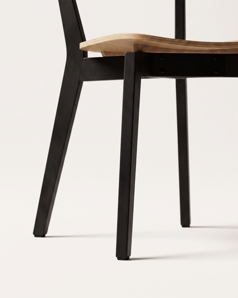 Pack de 2 siilas de comedor roble VALI-detalle pata negro