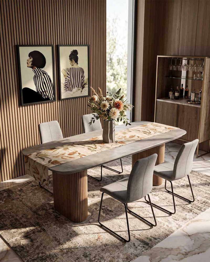 Mesa Comedor Microcemento Roble VERKAN | Rey Home