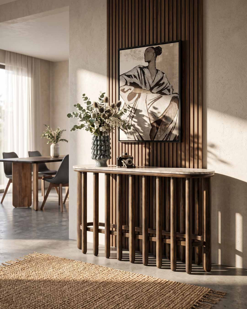 Consola Madera Marmol ELNAR | Rey Home