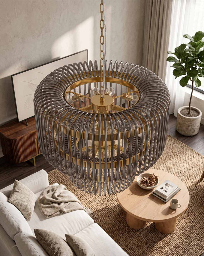 Lampara techo oro gris AURENO