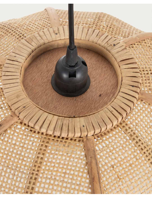 Lámpara techo fibra natural LUCARO vista frontal desde arriba
