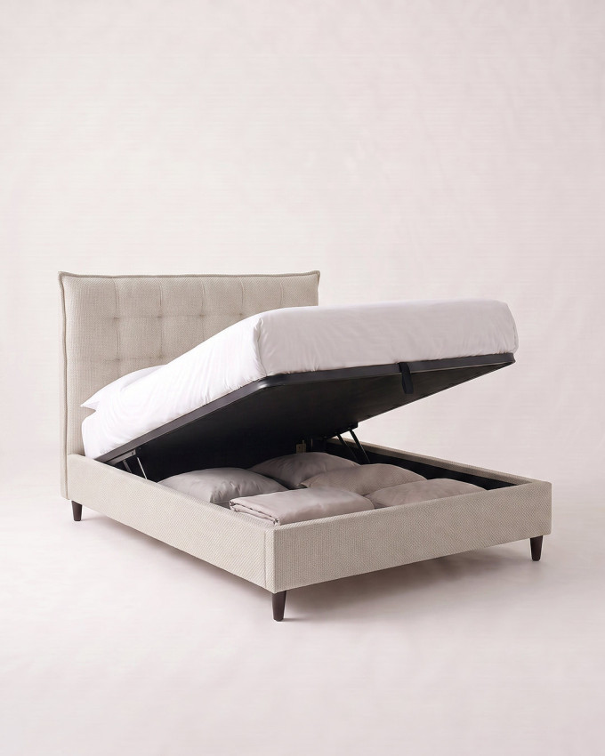 Cama tapizada con cabecero y canapé  ELVA