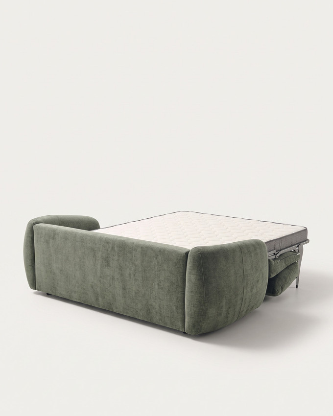 Sofá cama apertura italiana EVELYN verde abierto