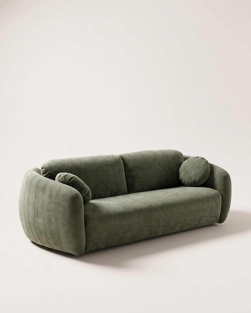 Sofá cama apertura italiana EVELYN verde lado