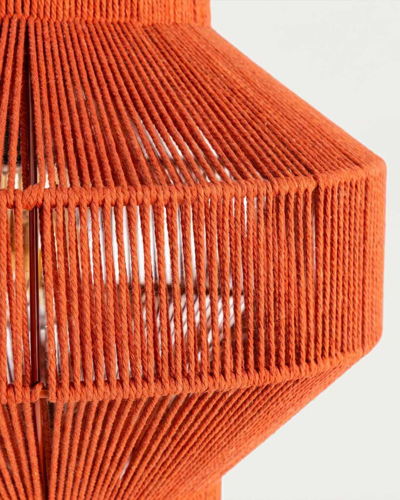 Lámpara techo orgánica terracota VALORA detalle fibras